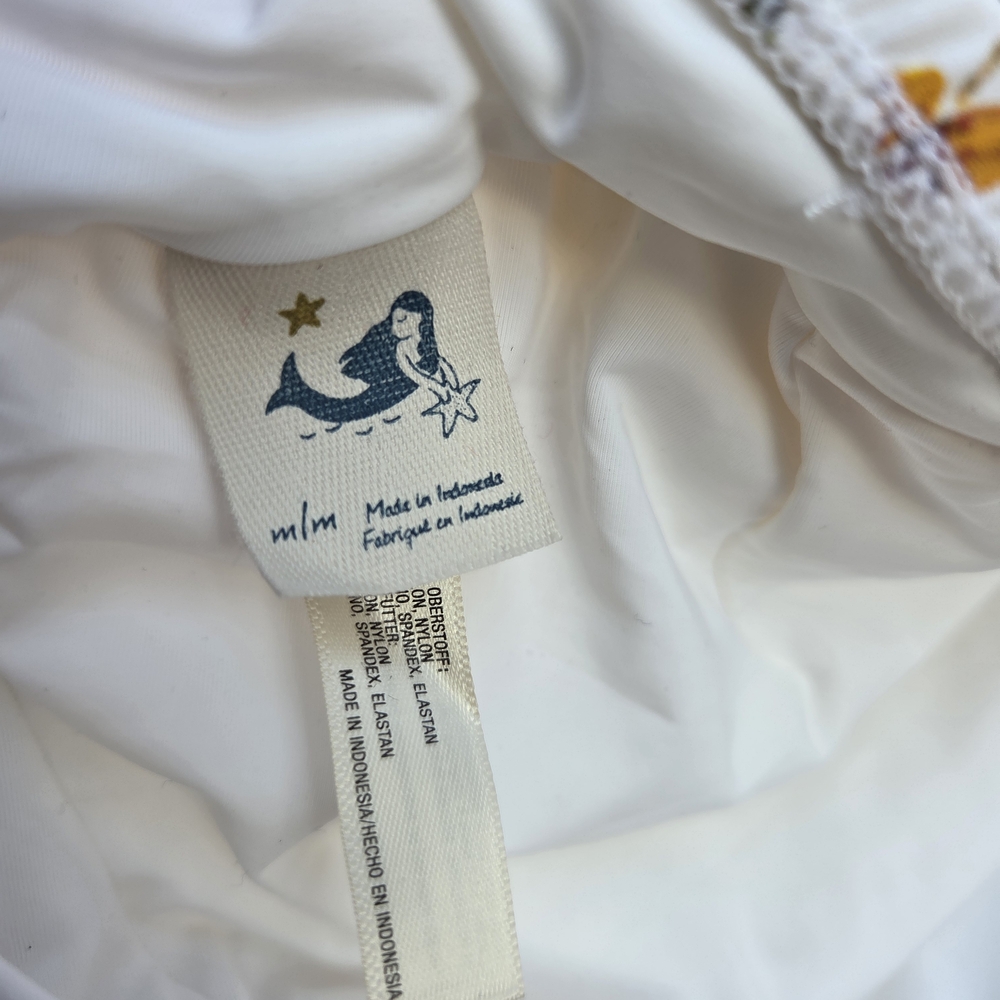 Anthropologie White Floral One-Piece Swimsuit - Picture 4 of 6